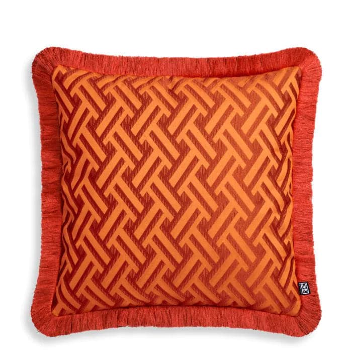 Cushion Doris-Eichholtz-EICHHOLTZ-117338-PillowsDoris Orange/Dark Orange Fringe-Small-7-France and Son