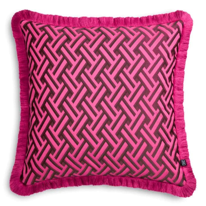 Cushion Doris-Eichholtz-EICHHOLTZ-117339-PillowsDoris Pink/Dark Pink Fringe-Large-4-France and Son