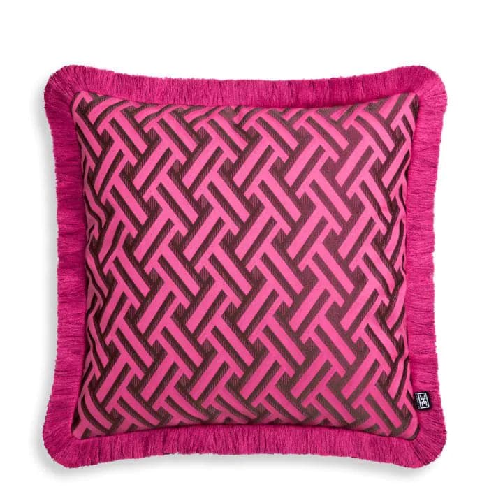 Cushion Doris-Eichholtz-EICHHOLTZ-117340-PillowsDoris Pink/Dark Pink Fringe-Small-8-France and Son