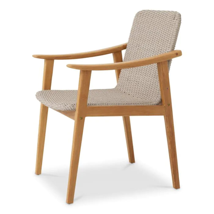 Outdoor Dining Chair Honolulu natural teak faux rattan