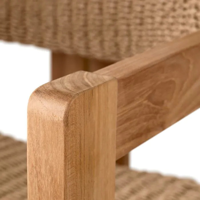 Outdoor Dining Chair Donato natural teak faux rattan