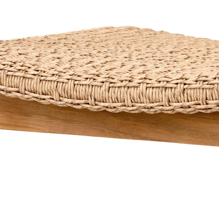 Outdoor Dining Chair Donato natural teak faux rattan