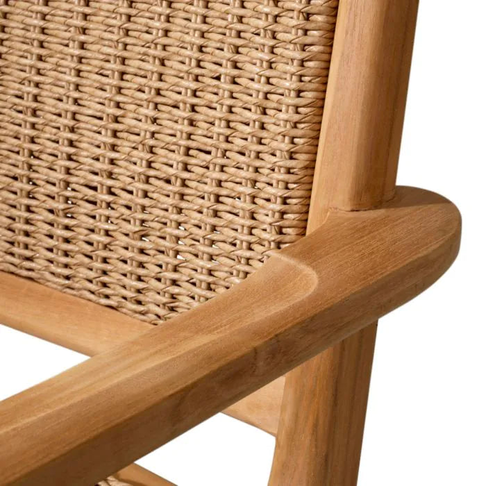 Outdoor Chair Pivetti natural teak faux rattan