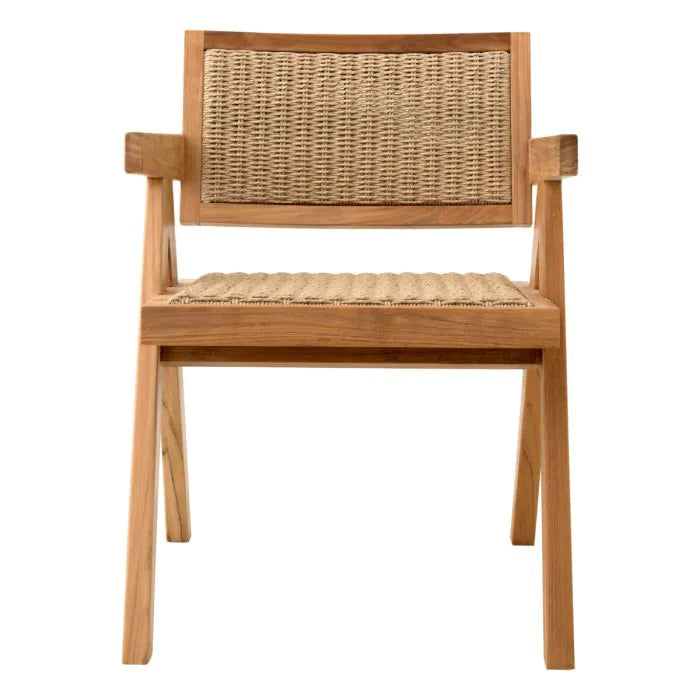 Outdoor Dining Chair Kristo-Eichholtz-EICHHOLTZ-117311-Outdoor Dining ChairsNatural with Black Teak-6-France and Son