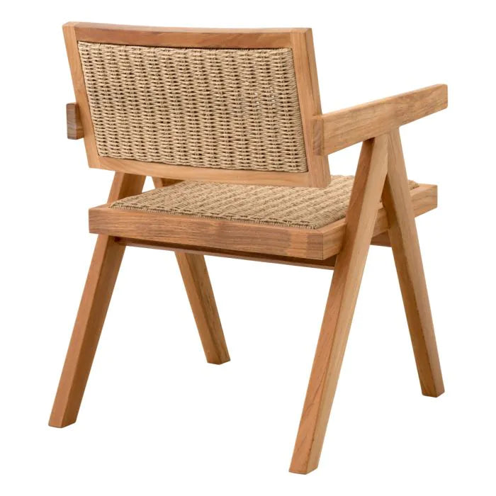 Outdoor Dining Chair Kristo-Eichholtz-EICHHOLTZ-117311-Outdoor Dining ChairsNatural with Black Teak-7-France and Son