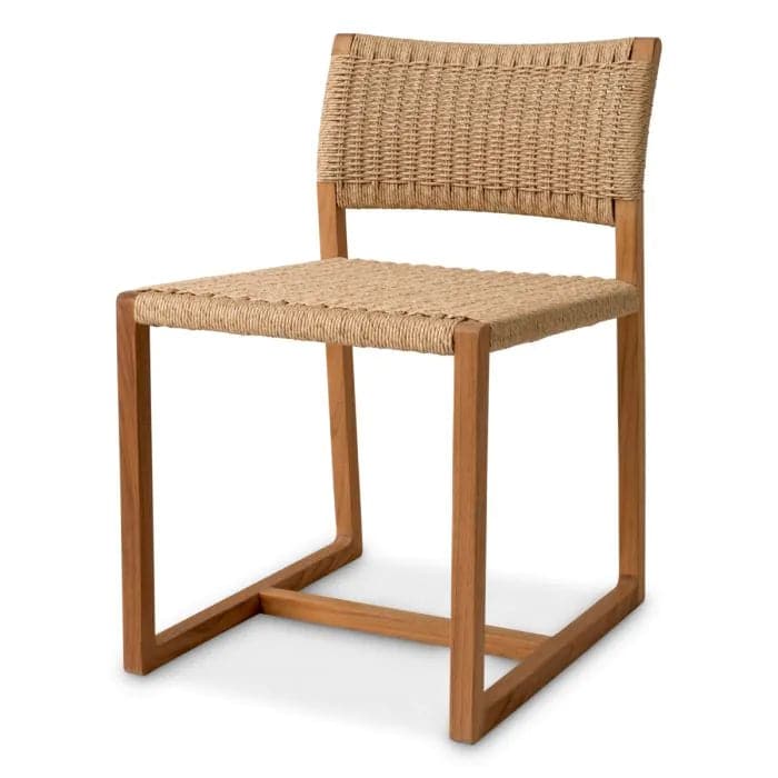 Outdoor Dining Chair Griffin-Eichholtz-EICHHOLTZ-117456-Outdoor Dining ChairsNatural Teak with Natural Weave-5-France and Son