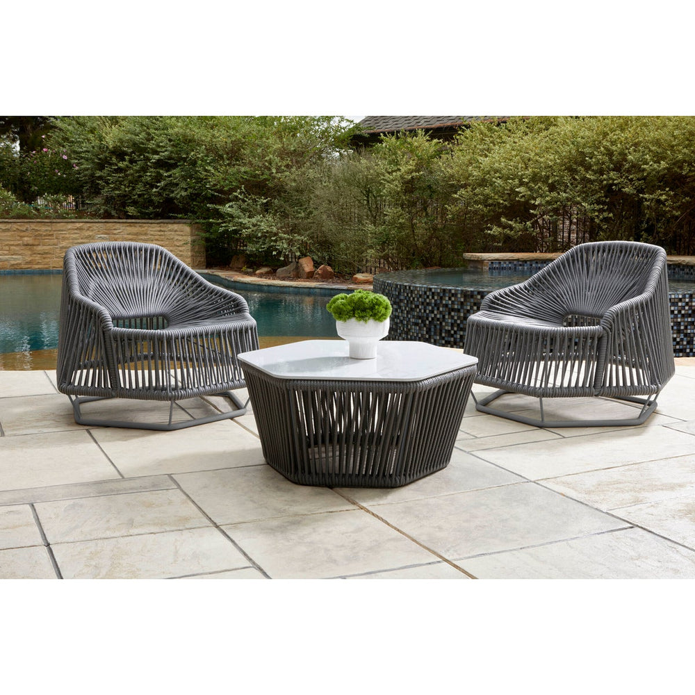 Hexagon Chair-Cyan Design-CYAN-11754-Outdoor Lounge ChairsBeige-2-France and Son