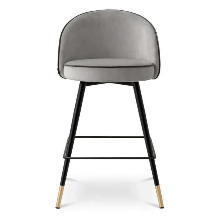 Counter Stool Cooper roche light grey velvet set of 2