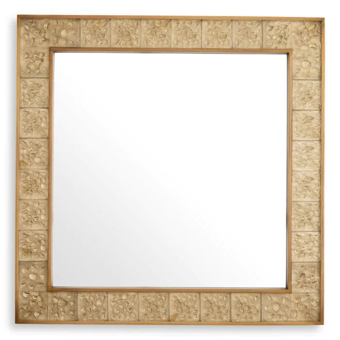 Mirror Mellot square vintage brass finish