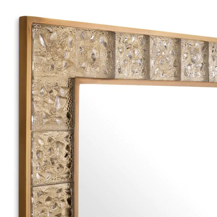 Mirror Mellot square vintage brass finish