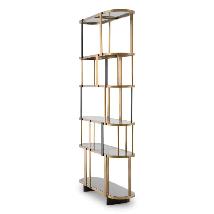 Cabinet Clio Round brushed brass finish