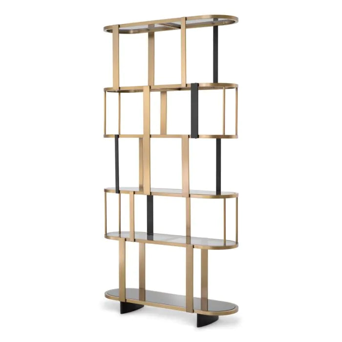 Cabinet Clio Round brushed brass finish