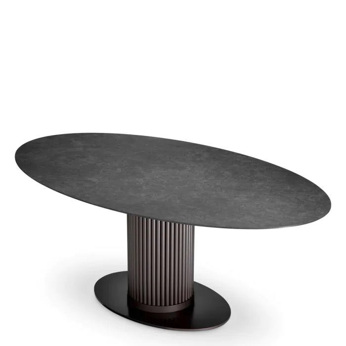Outdoor Dining Table Volterra Oval marble look top