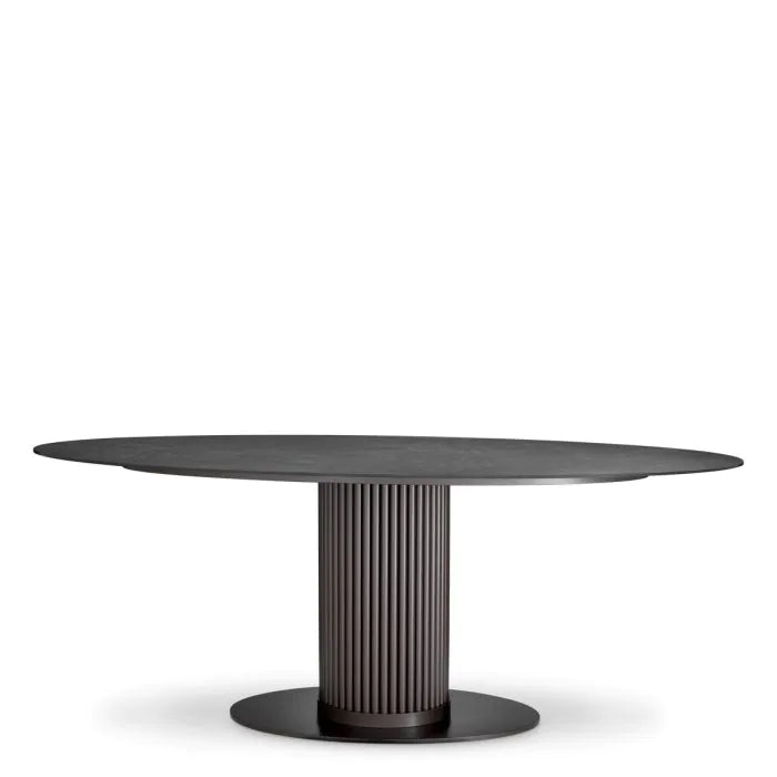 Outdoor Dining Table Volterra Oval marble look top