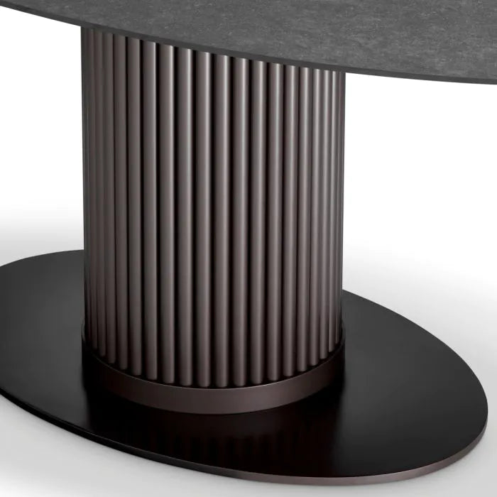Outdoor Dining Table Volterra Oval marble look top