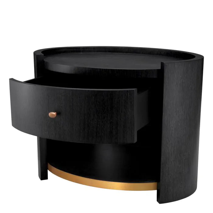 Nightstand Rosemberg charcoal grey oak veneer