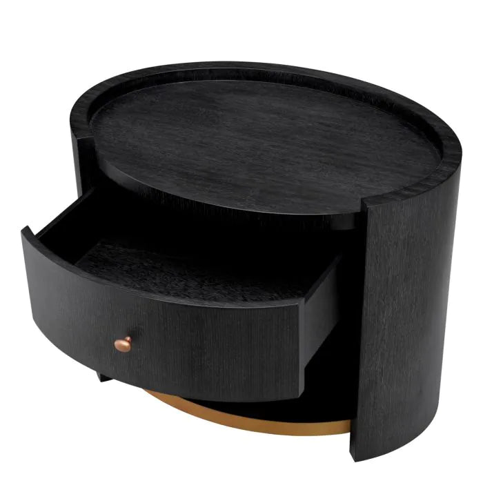 Nightstand Rosemberg charcoal grey oak veneer