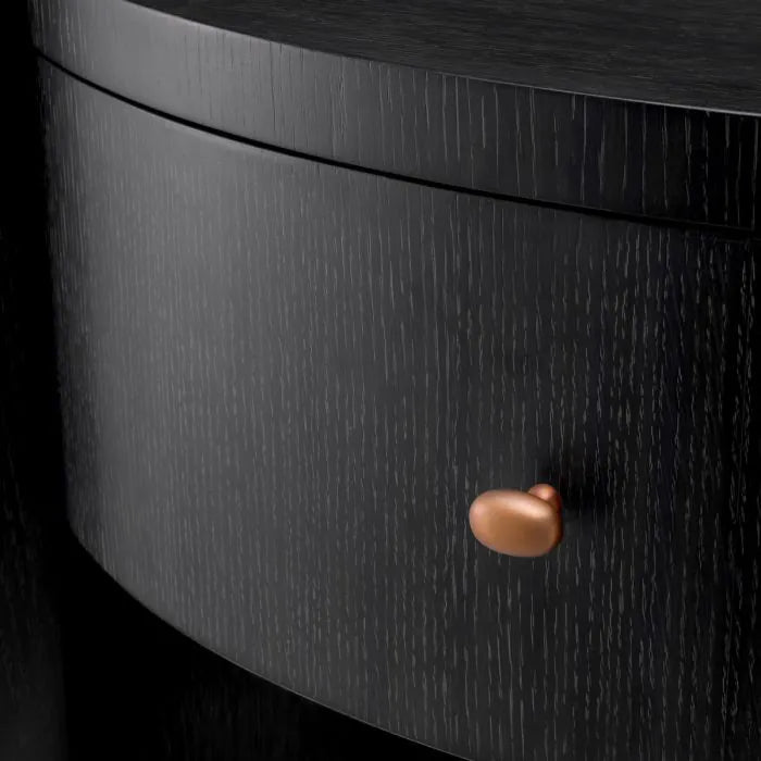 Nightstand Rosemberg charcoal grey oak veneer