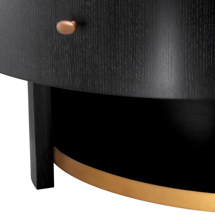 Nightstand Rosemberg charcoal grey oak veneer