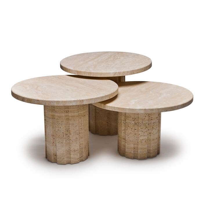 Amerigo Bunching Tables-Interlude-INTER-118180-Side TablesRaw Travertine-4-France and Son