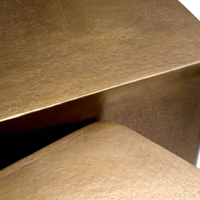 Coffee Table Veenazza vintage brass finish set of 3