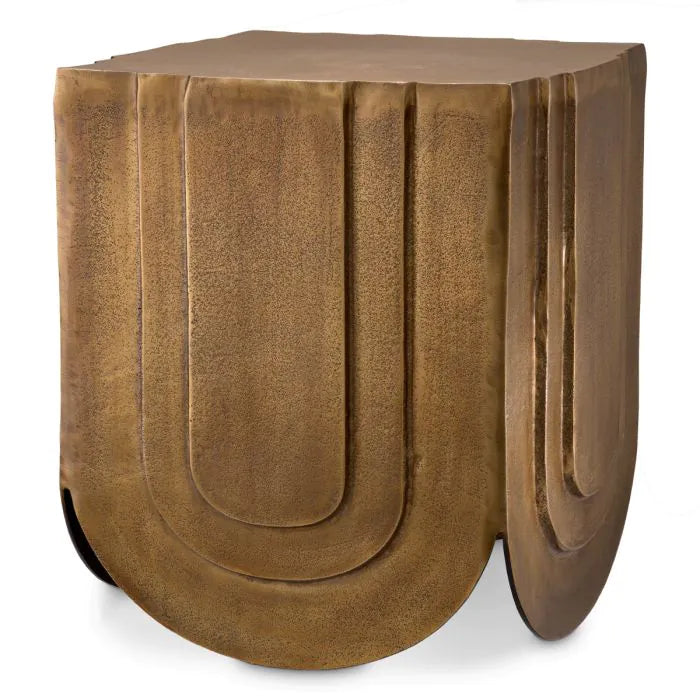 Side Table Gubbio antique brass finish