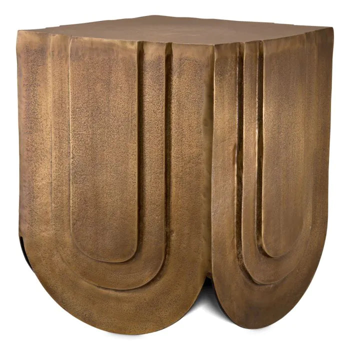 Side Table Gubbio antique brass finish