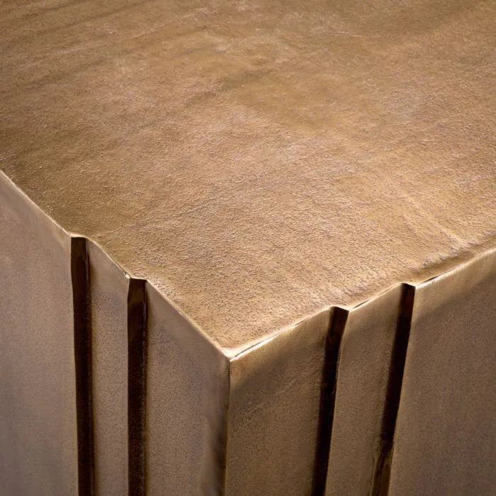 Side Table Gubbio antique brass finish