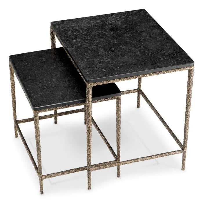 Side Table Ferndale black granite set of 2