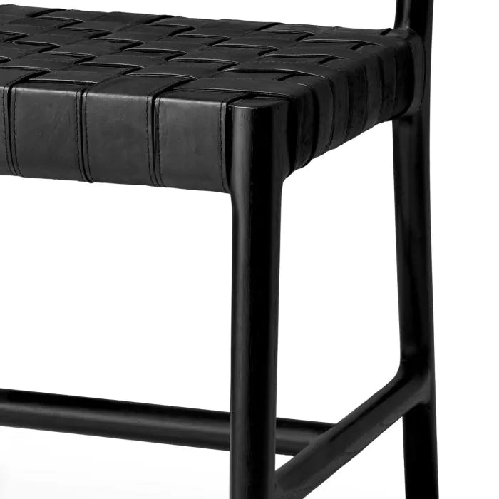 Dining Chair Tiberio black leather classic black