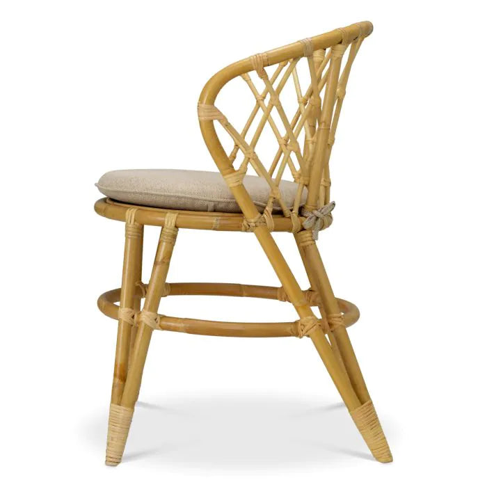 Dining Chair Alvaro natural rattan incl cushion