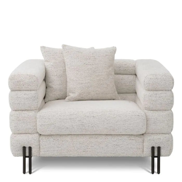 Chair York seashell off-white bronze finish