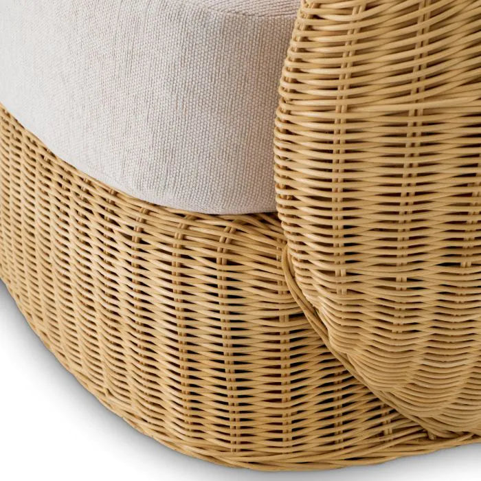 Swivel Chair Rafael natural rattan sentier cream