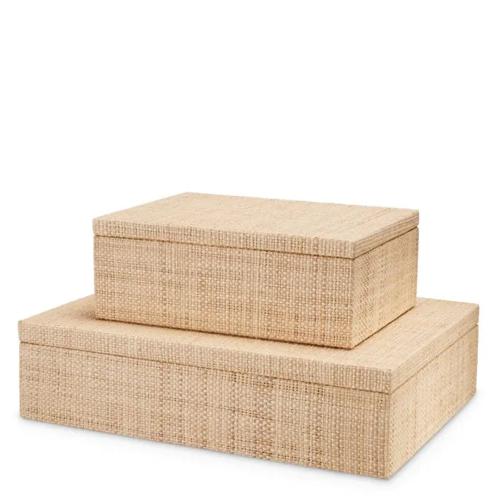 Box Cadiz L natural raffia