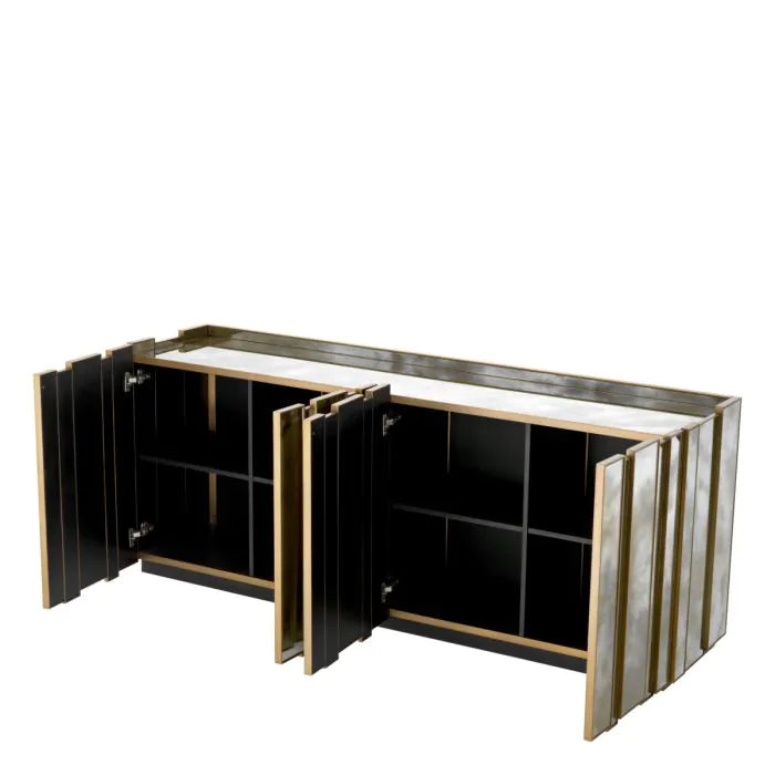Dresser Nottingham antique mirror glass brushed brass finish