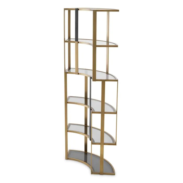 Cabinet Clio Corner brushed brass finish