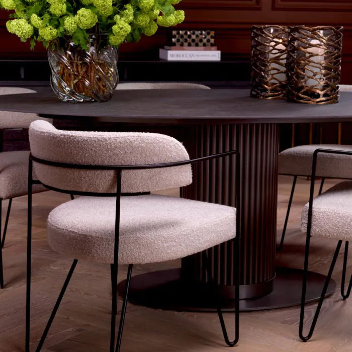 Dining Chair Giuseppe bouclé chalk white