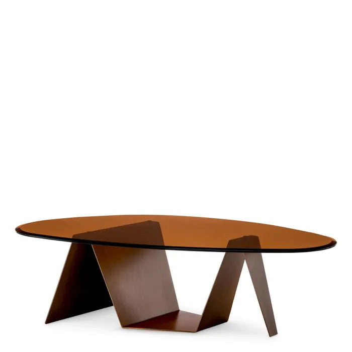 Coffee Table Lavello dark brushed brass finish