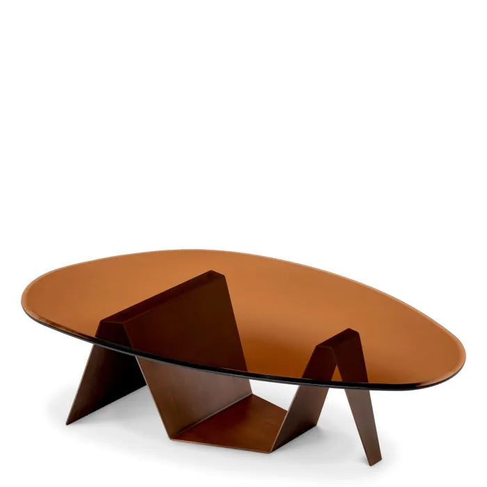 Coffee Table Lavello dark brushed brass finish