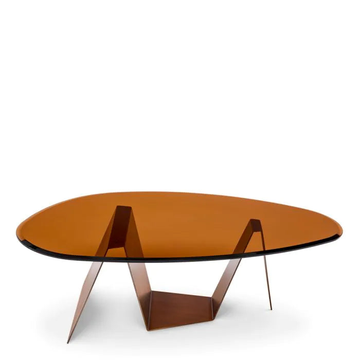 Coffee Table Lavello dark brushed brass finish