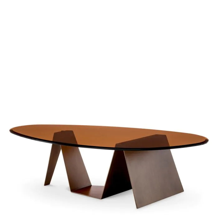 Coffee Table Lavello dark brushed brass finish
