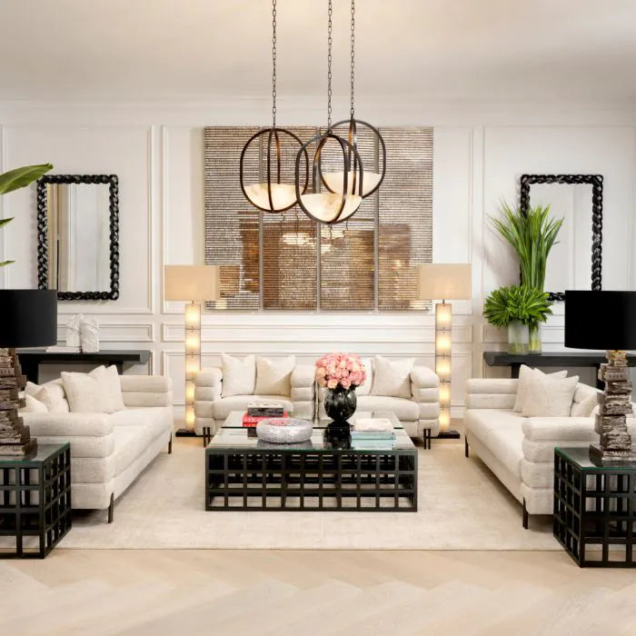 Sofa York seashell off-white bronze finish