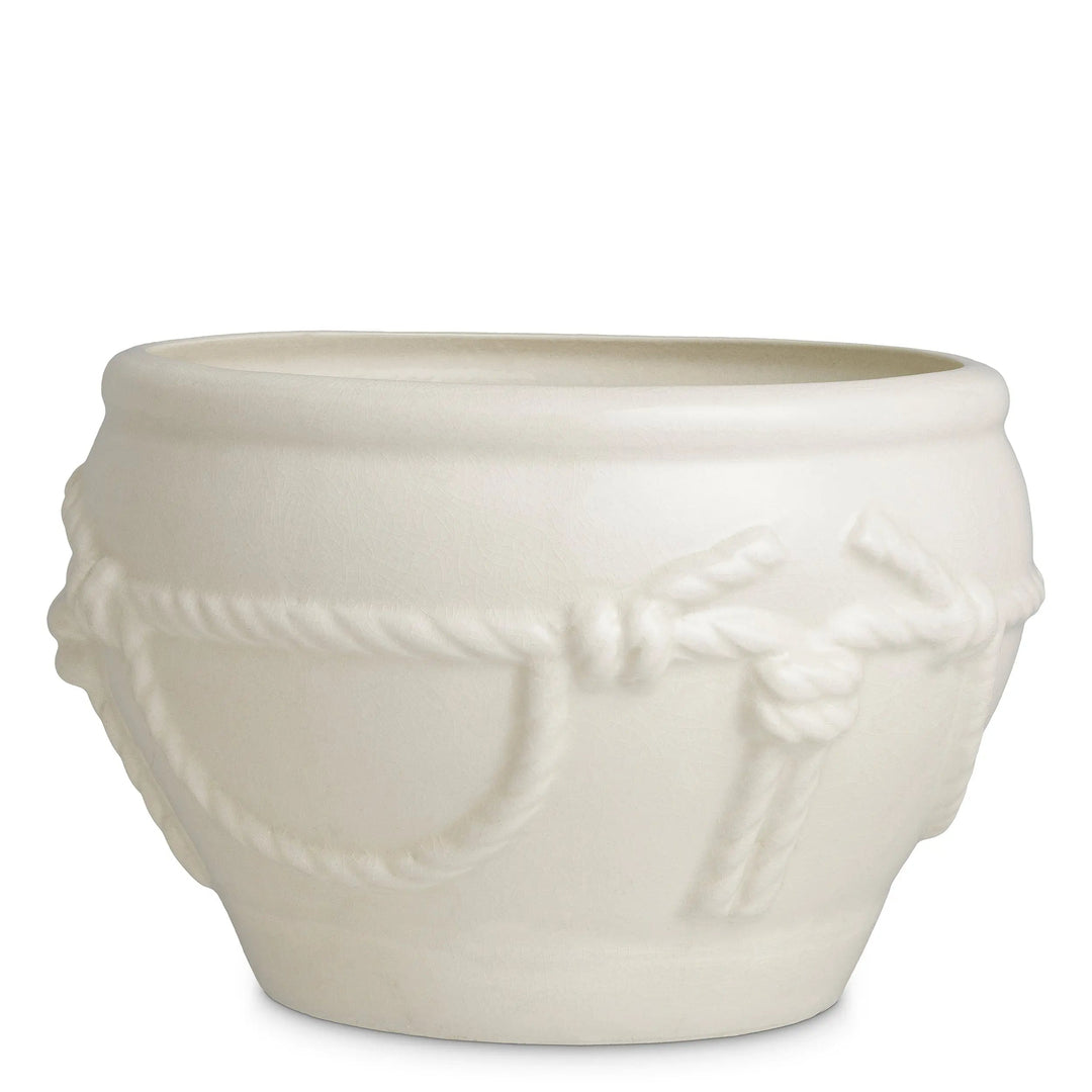 Planter Giverny Crackled Off-White Ceramic - image 1
