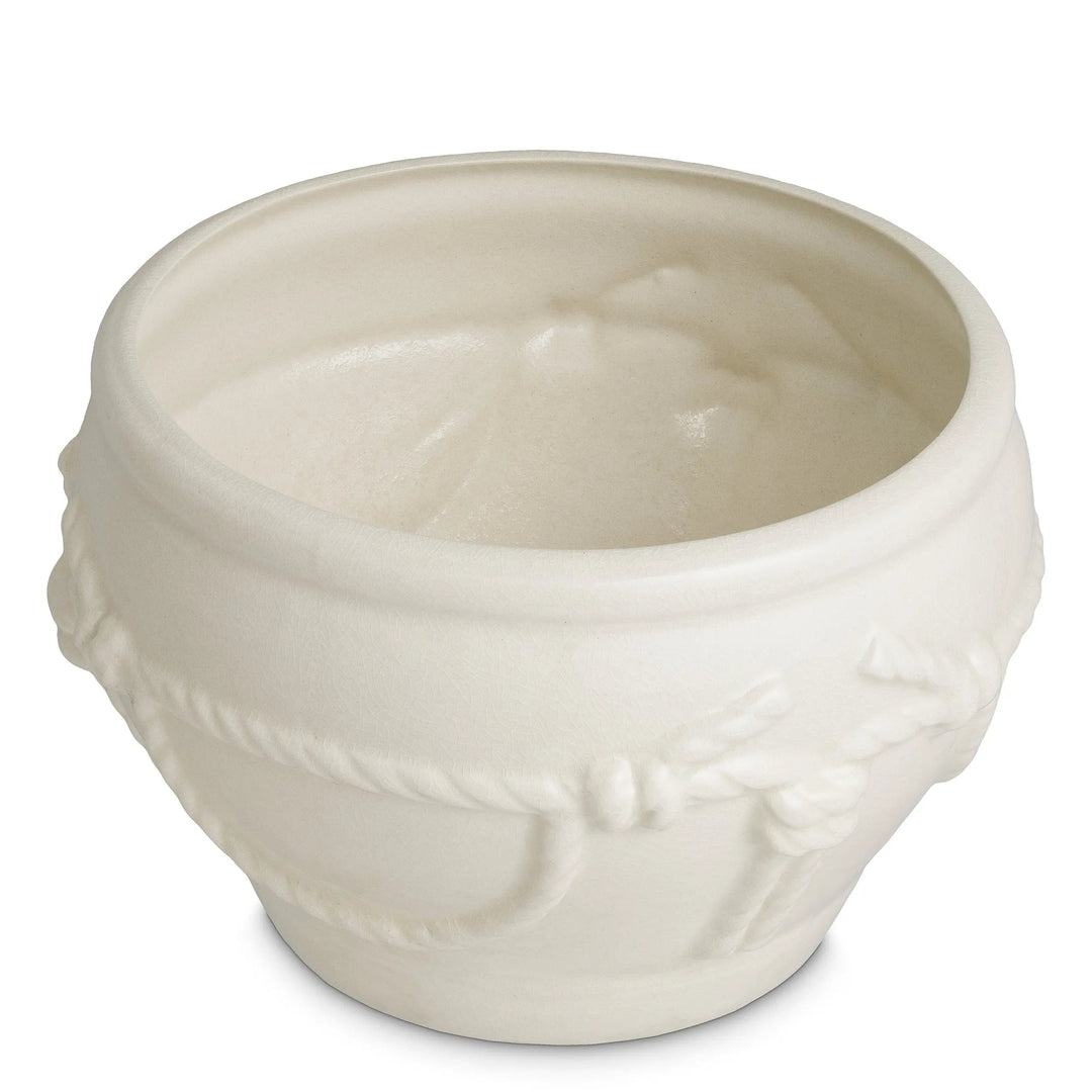 Planter Giverny Crackled Off-White Ceramic - image 4