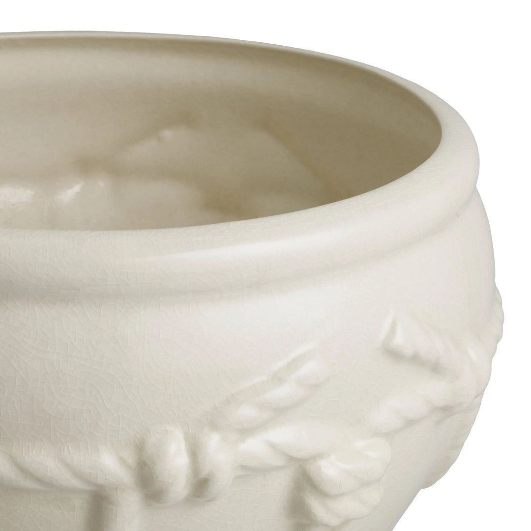 Planter Giverny Crackled Off-White Ceramic - image 5