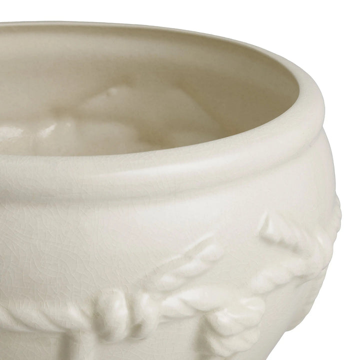 Planter Giverny Crackled Off-White Ceramic - image 5