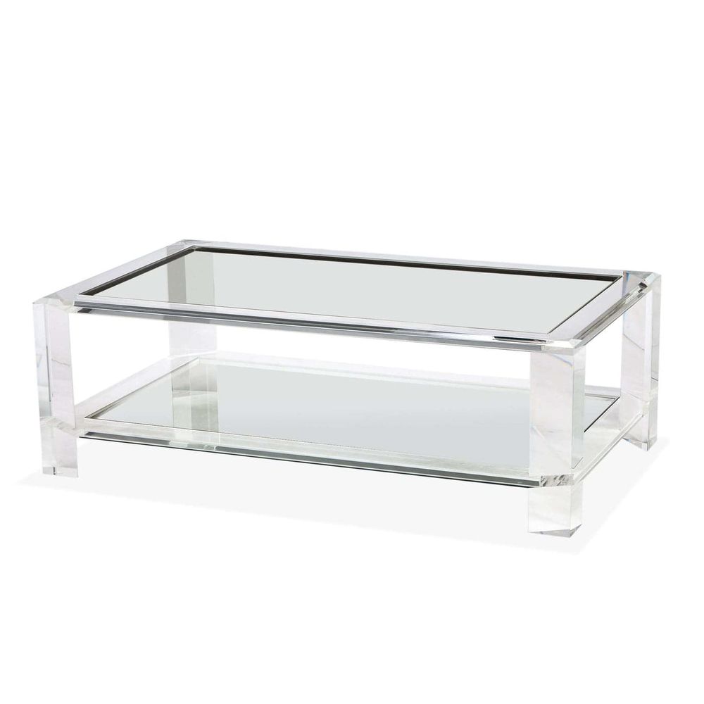 Coffee Tables Velvet Cocktail Table - Clear
