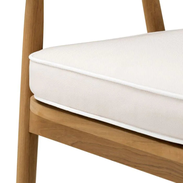Outdoor Dining Chair Beale natural teak flores off-white