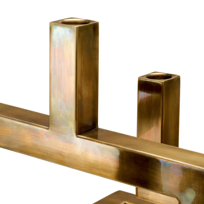 Candle Holder Skyline vintage brass finish
