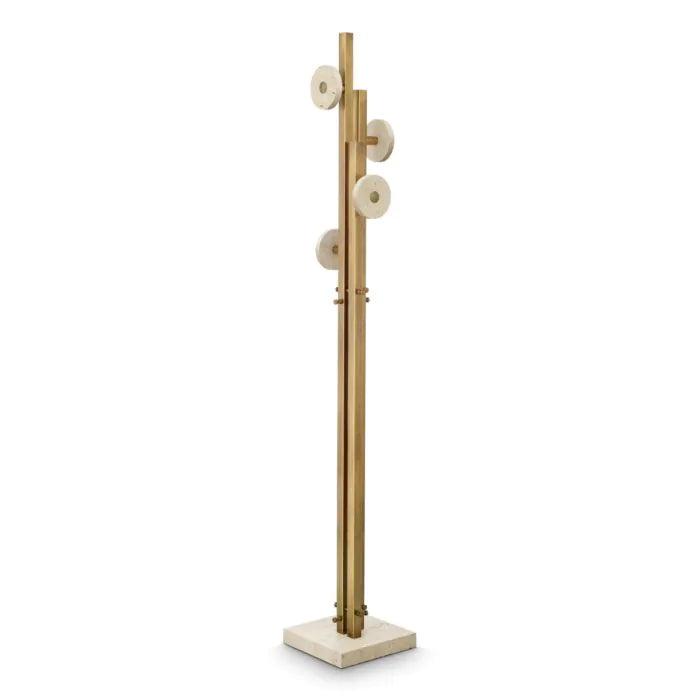 Coatrack Amadora vintage brass finish travertine
